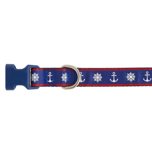 Top Paw Blue Nautical Anchor Nylon‎ Adjustable Dog Collar X-Small 8-12 in - Picture 1 of 3